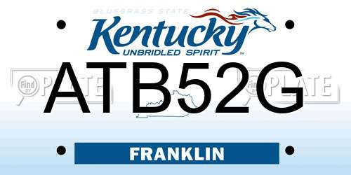 ATB52G Kentucky License Plate