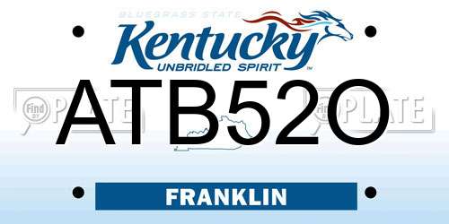 ATB52O Kentucky License Plate