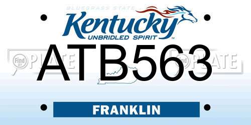 ATB563 Kentucky License Plate