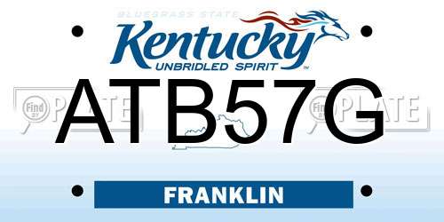 ATB57G Kentucky License Plate
