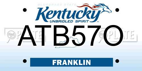 ATB57O Kentucky License Plate