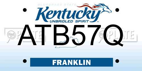 ATB57Q Kentucky License Plate