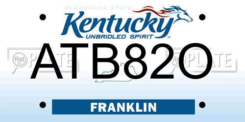 ATB82O Kentucky License Plate