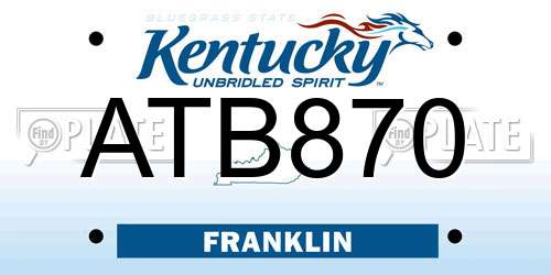 ATB870 Kentucky License Plate