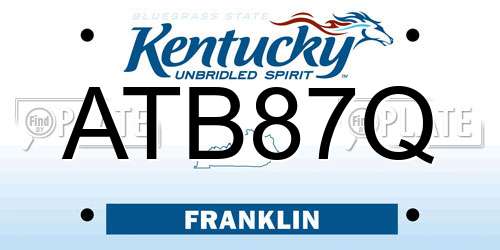 ATB87Q Kentucky License Plate