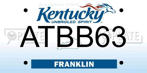 ATBB63 Kentucky License Plate