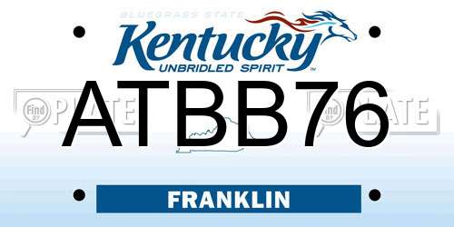 ATBB76 Kentucky License Plate