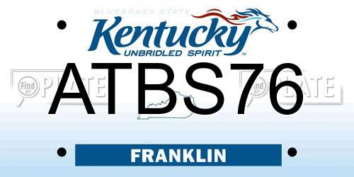 ATBS76 Kentucky License Plate