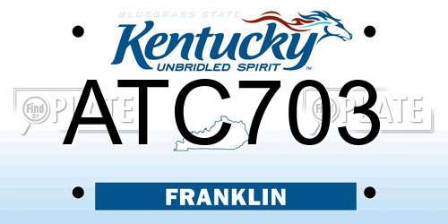 ATC703 Kentucky License Plate