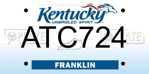 ATC724 Kentucky License Plate