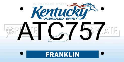 ATC757 Kentucky License Plate