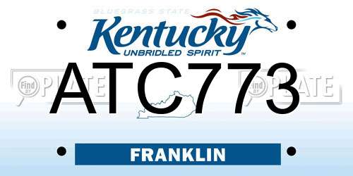 ATC773 Kentucky License Plate