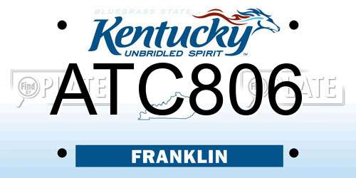 ATC806 Kentucky License Plate