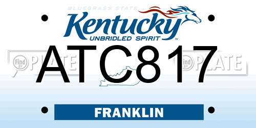 ATC817 Kentucky License Plate