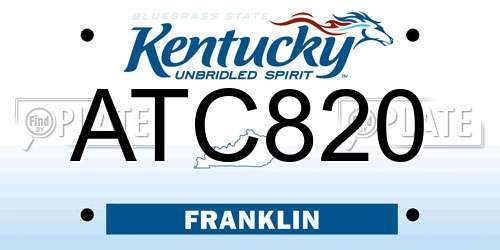 ATC820 Kentucky License Plate