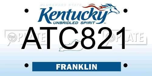 ATC821 Kentucky License Plate