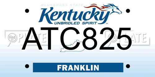 ATC825 Kentucky License Plate