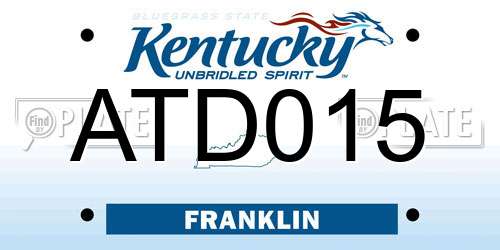 ATD015 Kentucky License Plate