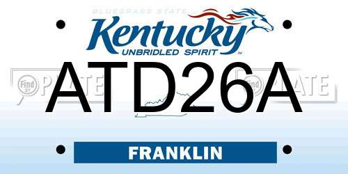 ATD26A Kentucky License Plate