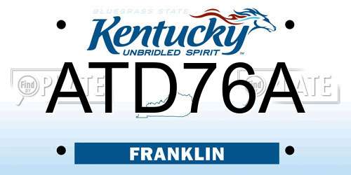 ATD76A Kentucky License Plate