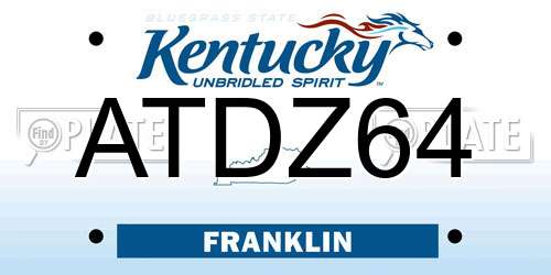 ATDZ64 Kentucky License Plate