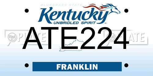 ATE224 Kentucky License Plate