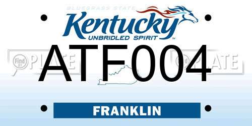 ATF004 Kentucky License Plate
