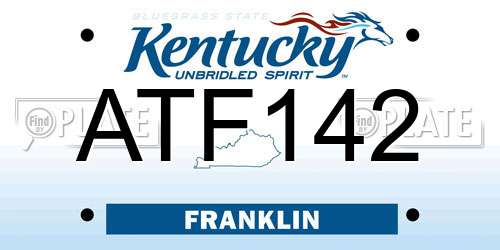 ATF142 Kentucky License Plate
