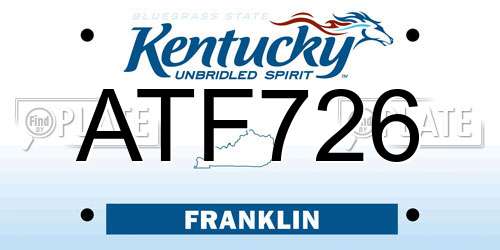 ATF726 Kentucky License Plate