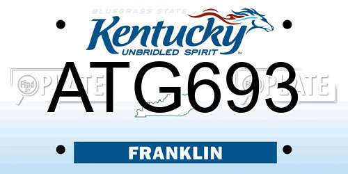 ATG693 Kentucky License Plate