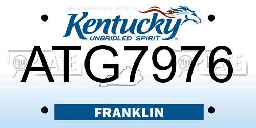 ATG7976 Kentucky License Plate