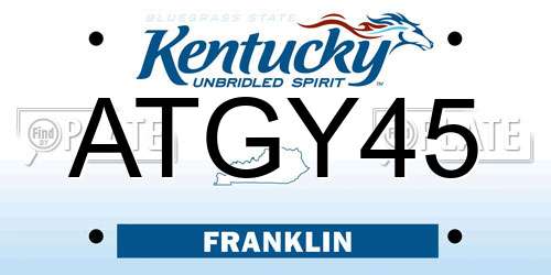 ATGY45 Kentucky License Plate