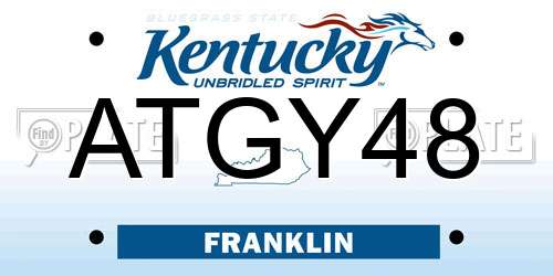 ATGY48 Kentucky License Plate
