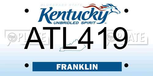 ATL419 Kentucky License Plate