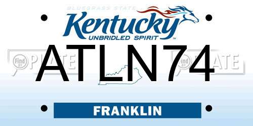 ATLN74 Kentucky License Plate