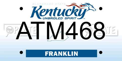 ATM468 Kentucky License Plate