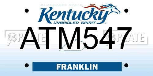 ATM547 Kentucky License Plate