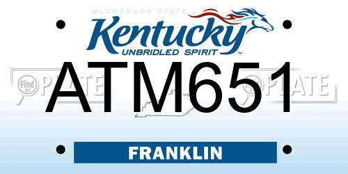 ATM651 Kentucky License Plate