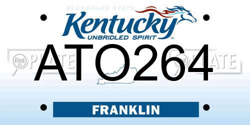 ATO264 Kentucky License Plate