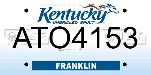 ATO4153 Kentucky License Plate