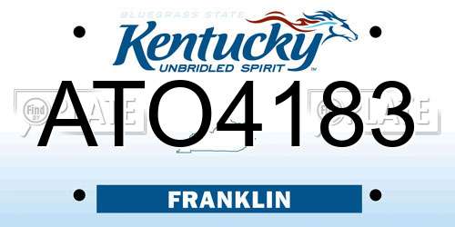 ATO4183 Kentucky License Plate