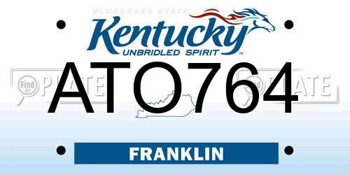 ATO764 Kentucky License Plate