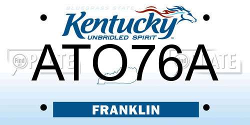 ATO76A Kentucky License Plate