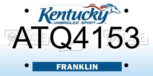 ATQ4153 Kentucky License Plate
