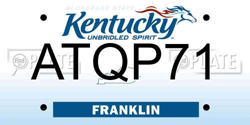 ATQP71 Kentucky License Plate