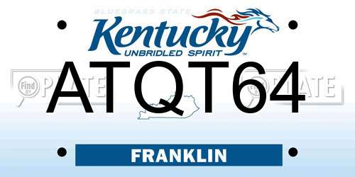 ATQT64 Kentucky License Plate
