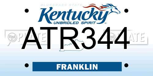ATR344 Kentucky License Plate