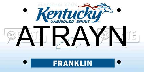 ATRAYN Kentucky License Plate