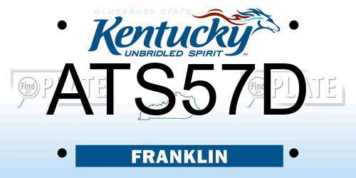 ATS57D Kentucky License Plate