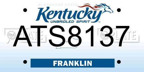 ATS8137 Kentucky License Plate